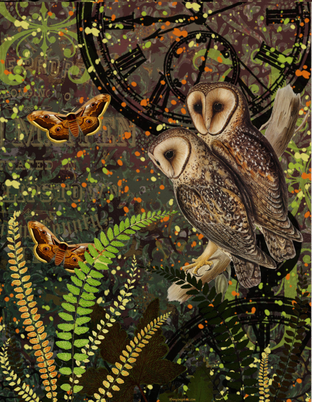 Ninny's Napkins -Owl Pair- Tear Resistant Tissue Paper - Size A3