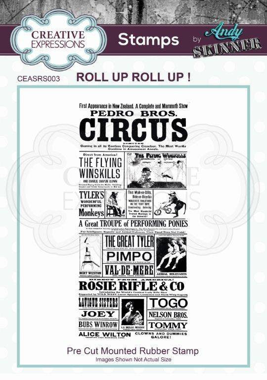 Creative Expressions Andy Skinner Roll Up Roll Up Rubber Stamp 3.9 in x 3.9 in