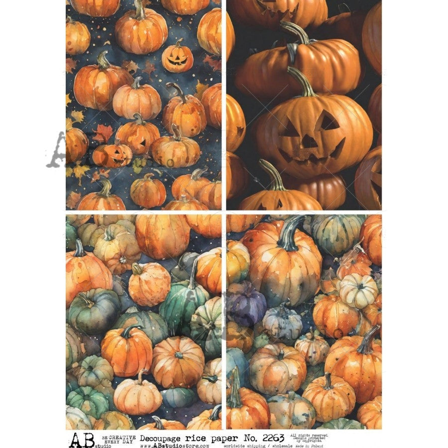 AB Studios Pumpkin Patch 4 Pack A4 Rice Paper