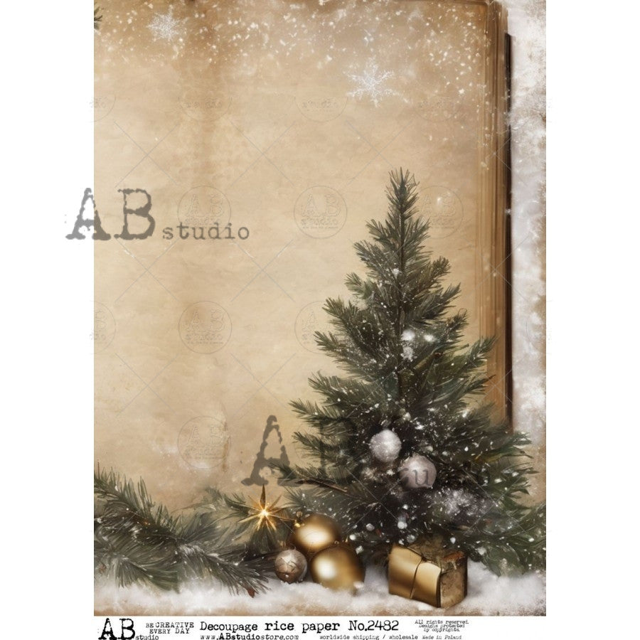 AB Studios Tinsel on the Tree A4 Rice Paper