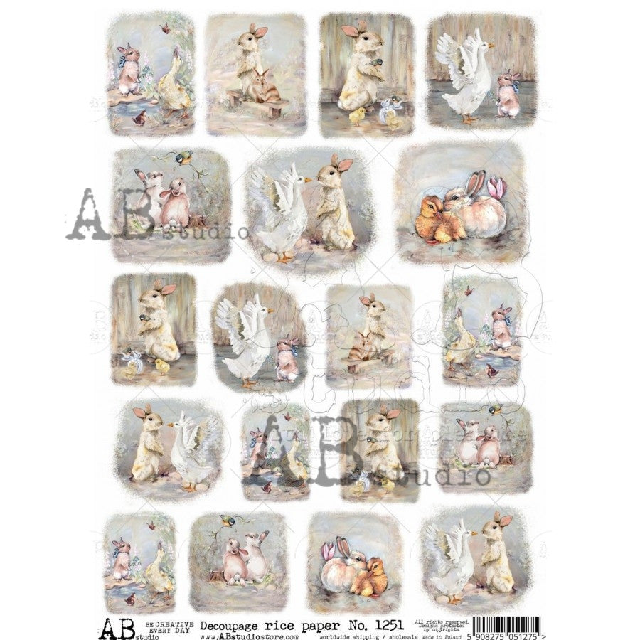 AB Studios 19 Mini Easter Scenes A4 Rice Paper