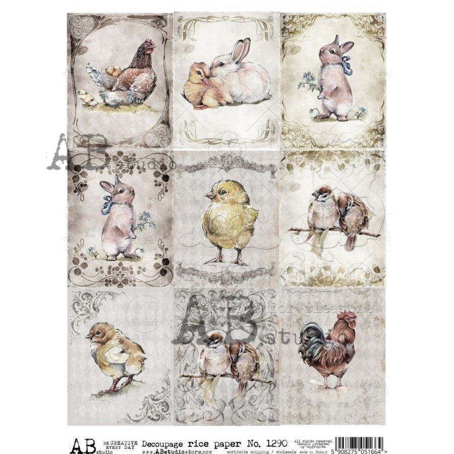 AB Studios 9 Easter Mini Portraits A4 Rice Paper