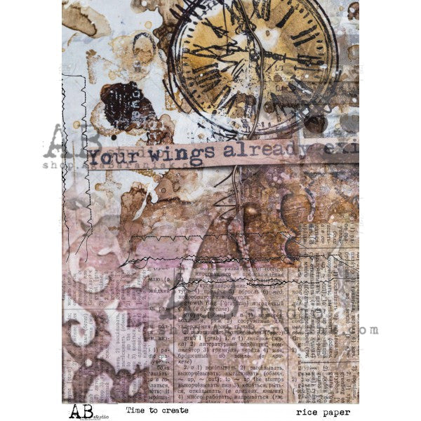 AB Studios Rice Paper A4 Time to Create
