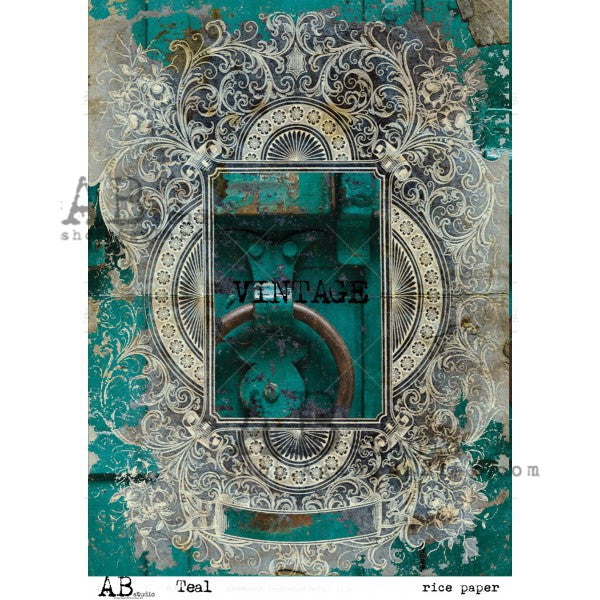 AB Studios Rice Paper A4 Teal Vintage