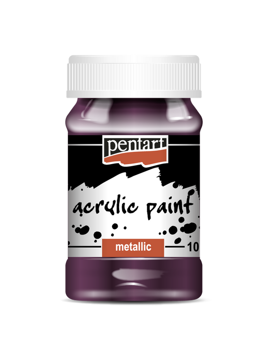 Acrylic paint metallic 100 ml eggplant