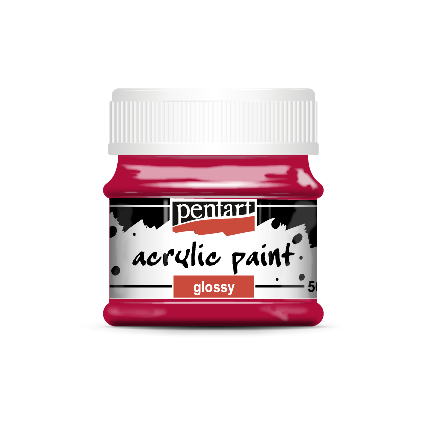 Acrylic paint glossy 50 ml carmine