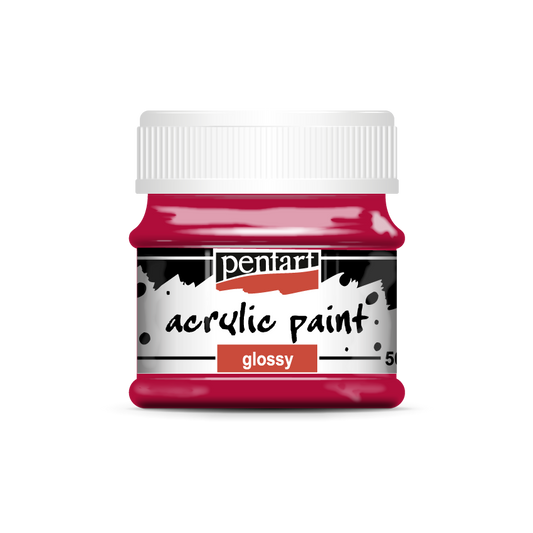 Acrylic paint glossy 50 ml carmine