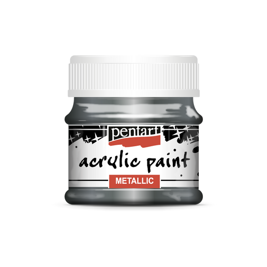 Acrylic paint metallic 50 ml rococo silver