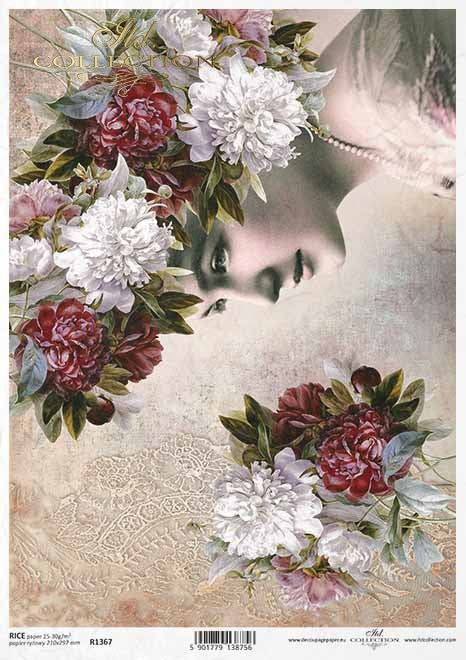 ITD Collection Floral Profile Rice Paper A4