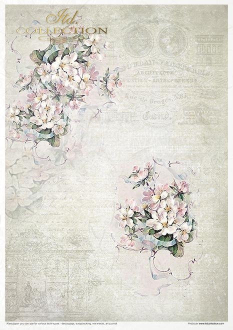 ITD Collection Rice Paper Pack Flower Post White