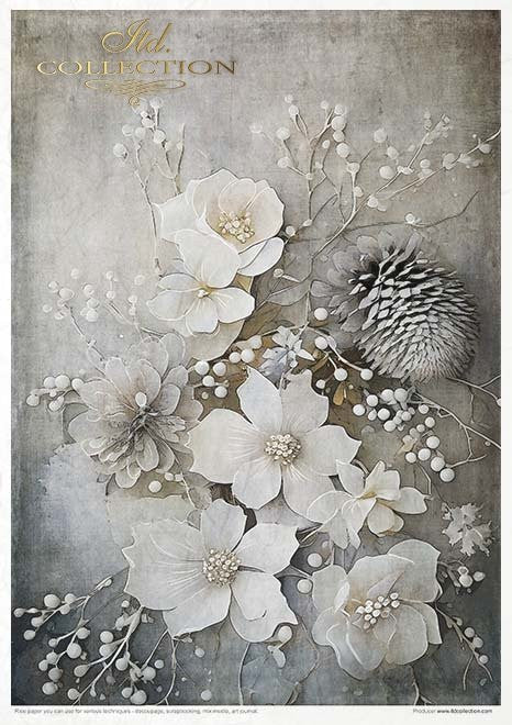 ITD Collection Rice Paper Pack Winter Bouquet