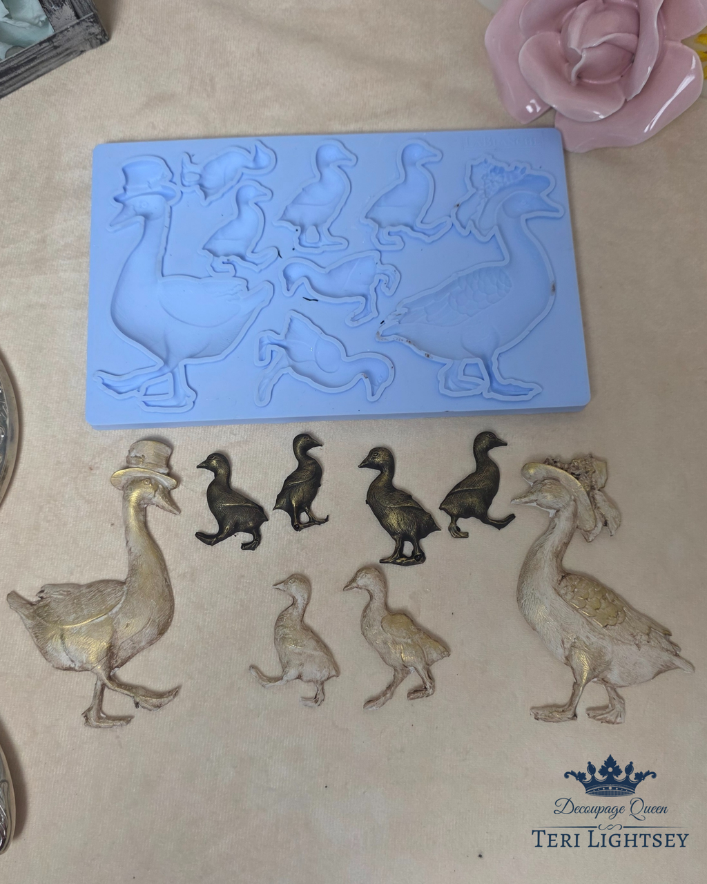3 pack LaBlanche Family of Geese silicone mould with adult geese and goslings