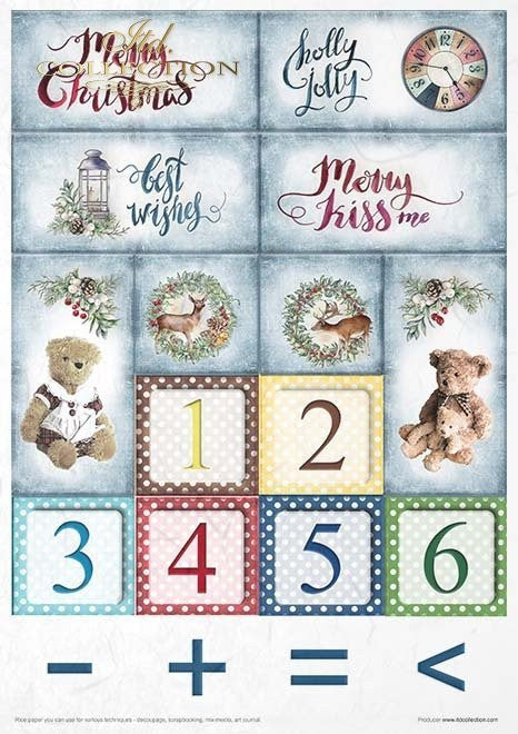 ITD Collection Rice Paper Pack of 11 Wonderful Christmas Time