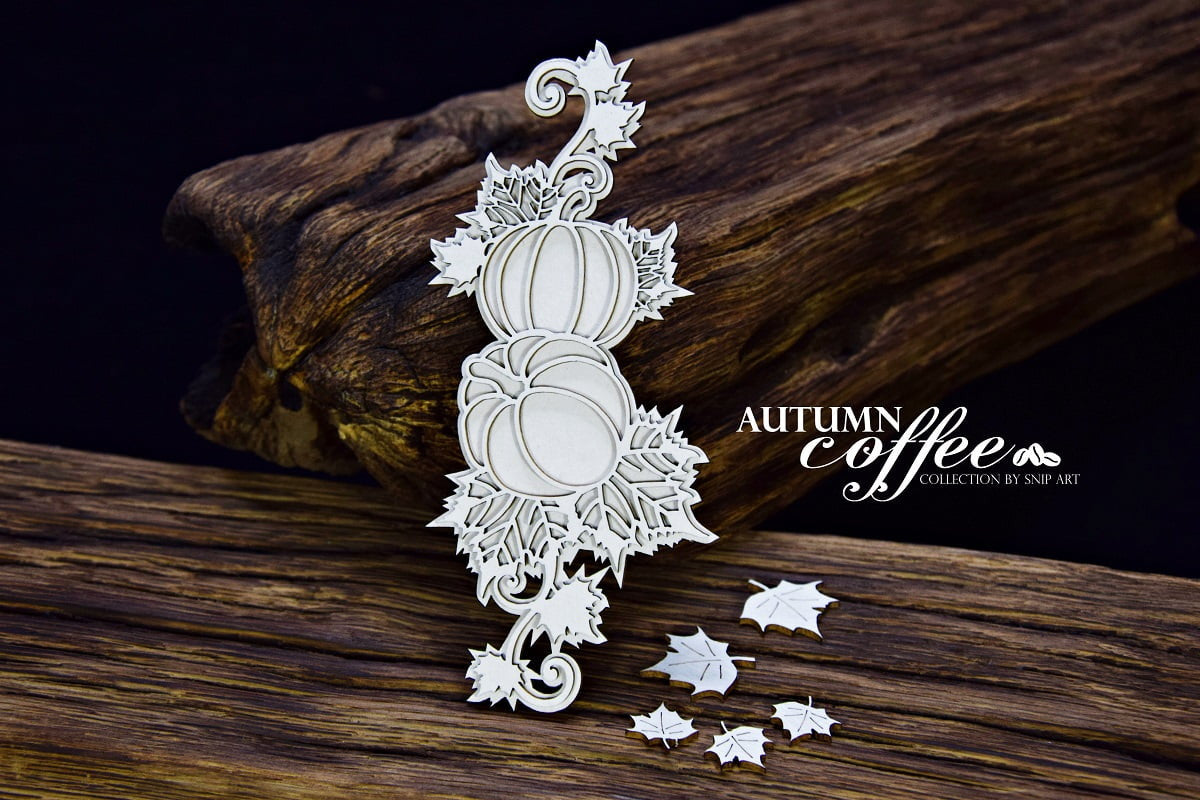 Snipart Autumn Coffee - Openwork Pumpkins - layered chipboard