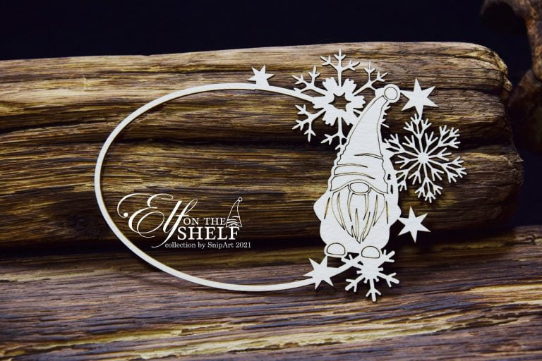 Snipart Elf Oval Frame with Snowflake