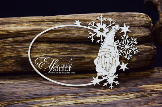Snipart Elf Oval Frame with Snowflake