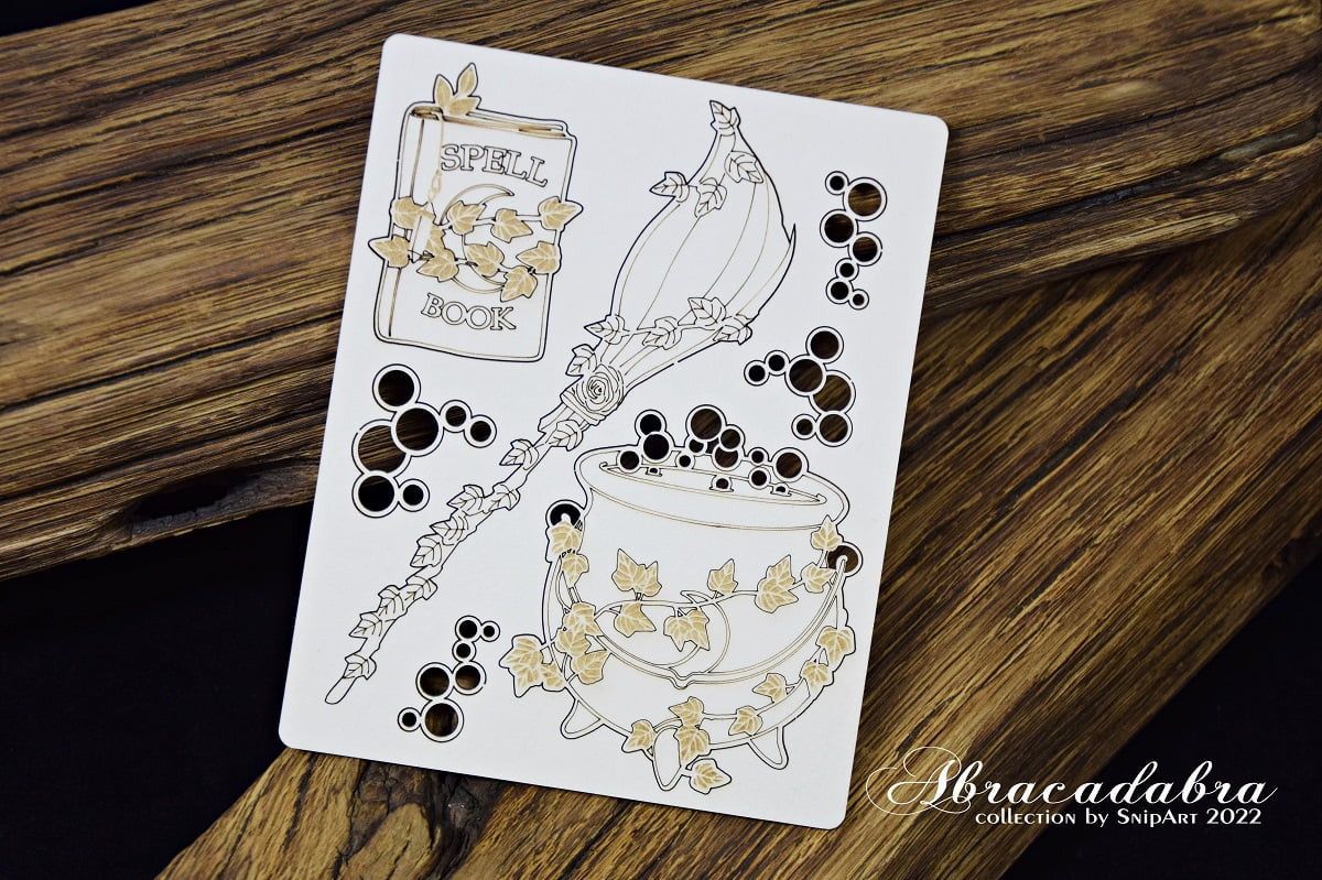 Snipart Abracadabra - Magical Set with Engraved Leaves - Fall Cauldron