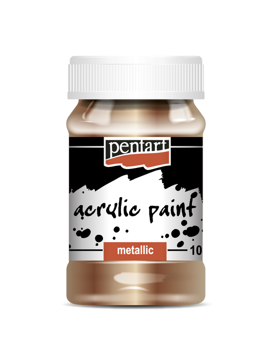 Acrylic paint metallic 100 ml antique gold