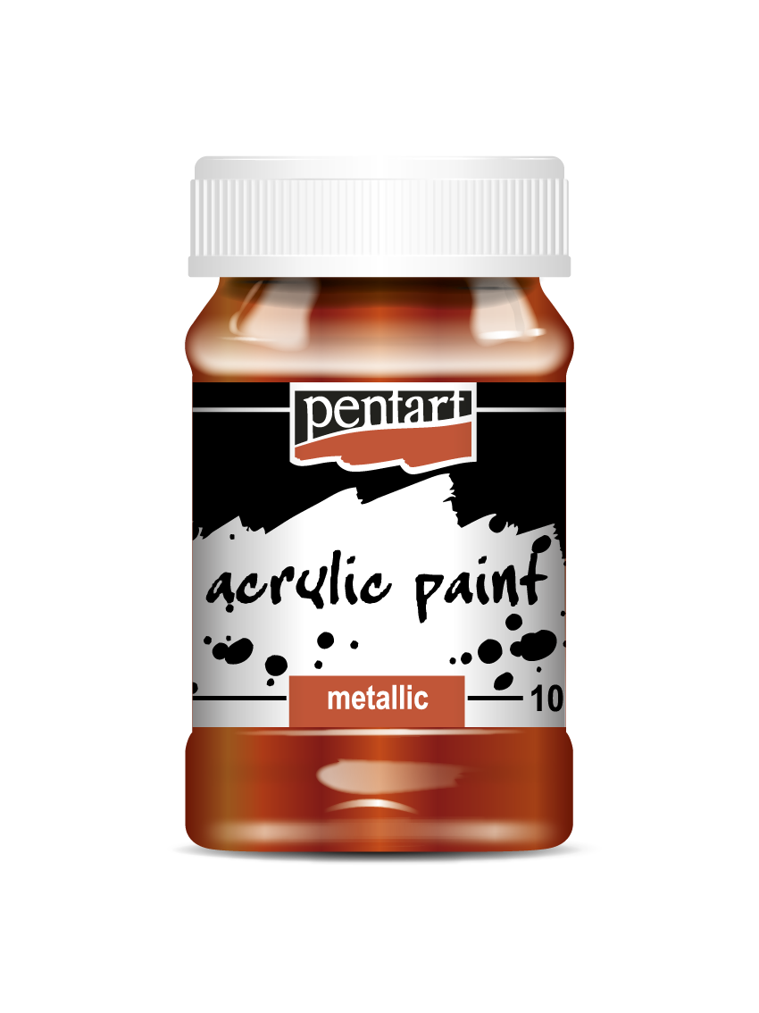 Acrylic paint metallic 100 ml red copper