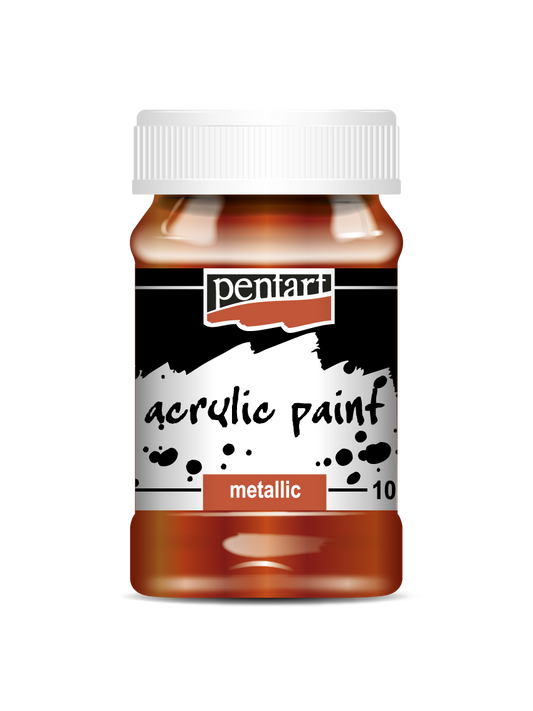 Acrylic paint metallic 100 ml red copper