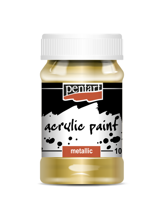 Acrylic paint metallic 100 ml gold