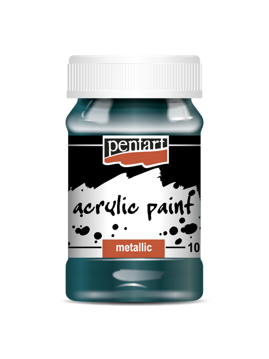 Acrylic paint metallic 100ml teal