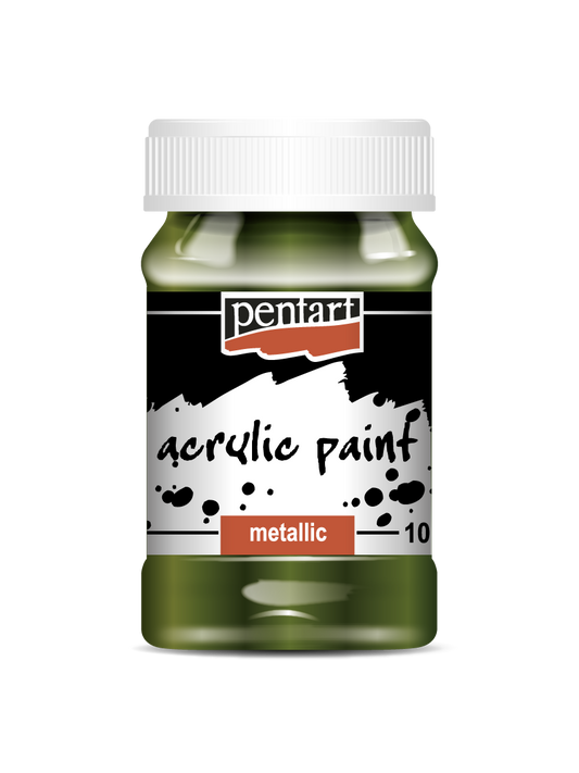 Acrylic paint metallic 100ml green