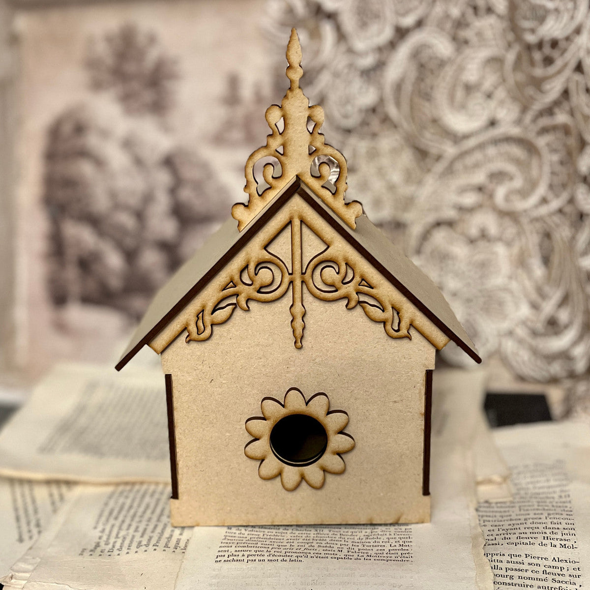 Decoupage Queen / Life Beautiful HDF Bird House Kit