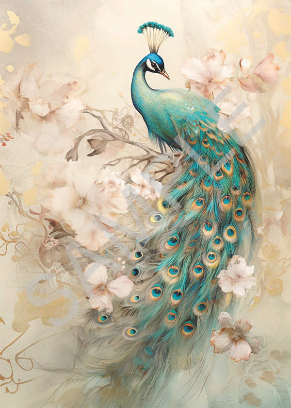Calambour Dreamscape Peacock A4 Rice paper