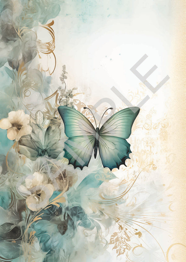 Calambour Dreamscape Blue Butterfly A4 Rice Paper