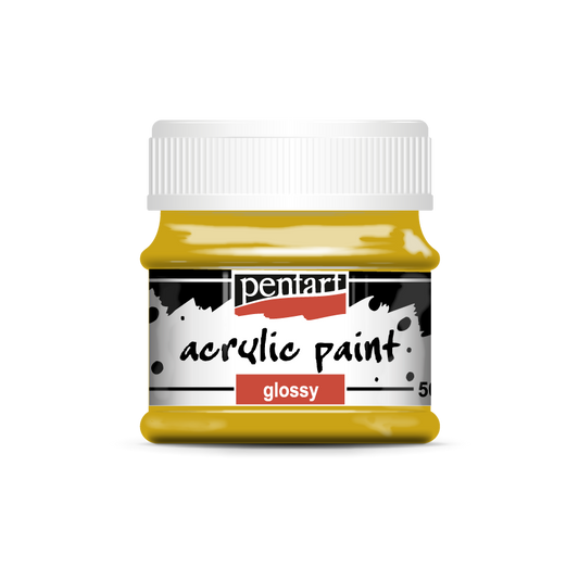 Acrylic paint glossy 50 ml ochre