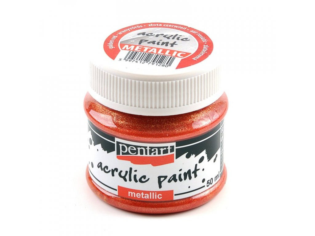 Acrylic paint metallic 50 ml golden red
