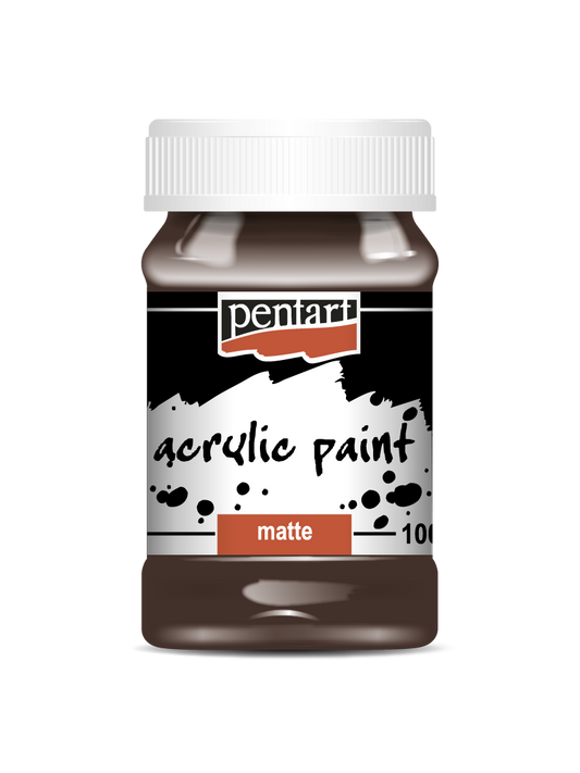 Acrylic paint matte - Dark Brown / 100 ml