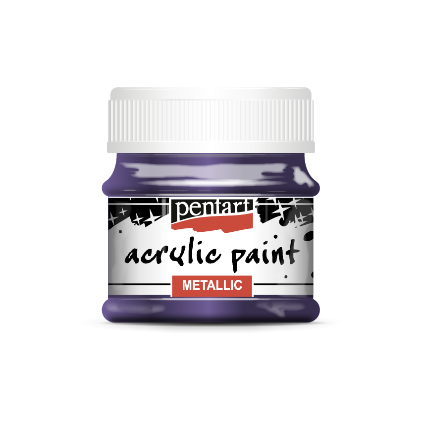 Acrylic paint metallic 50 ml silver purple
