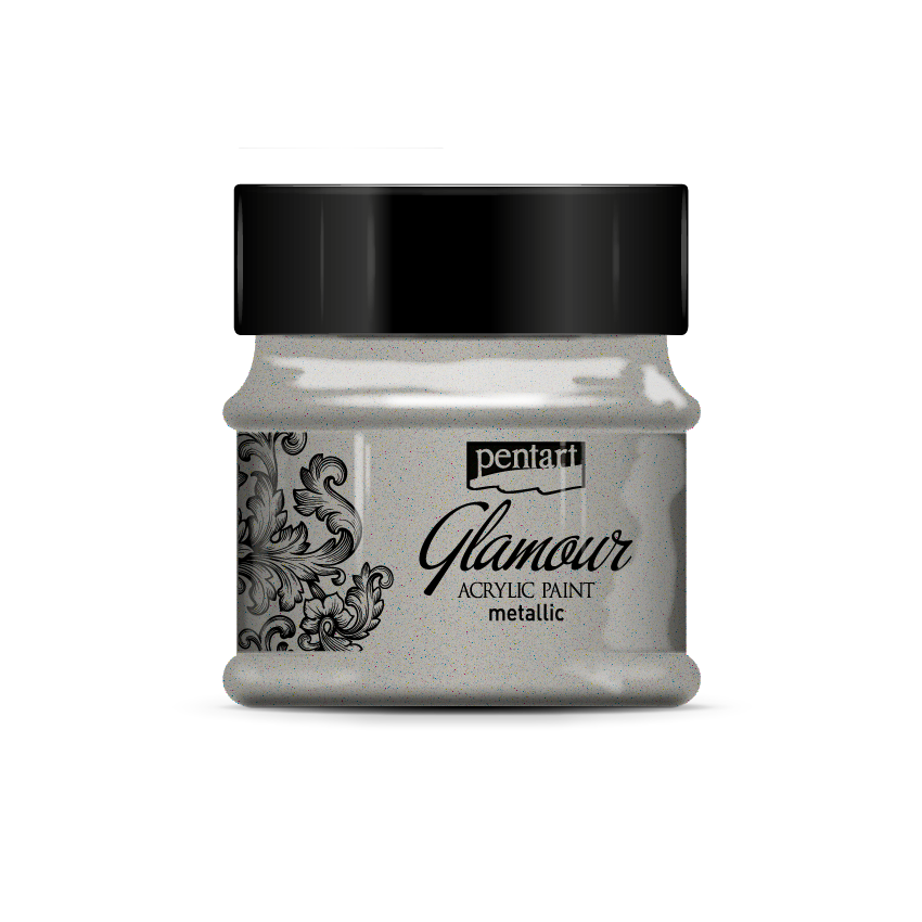Glamour metallic acrylic paint 50 ml platinum