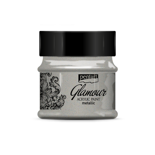 Glamour metallic acrylic paint 50 ml platinum