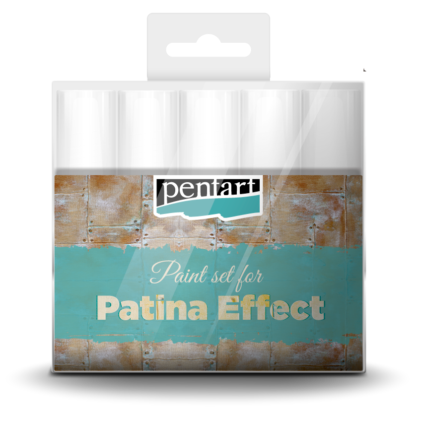 Patina effect paint set, 5 x 20 ml acrylic paint