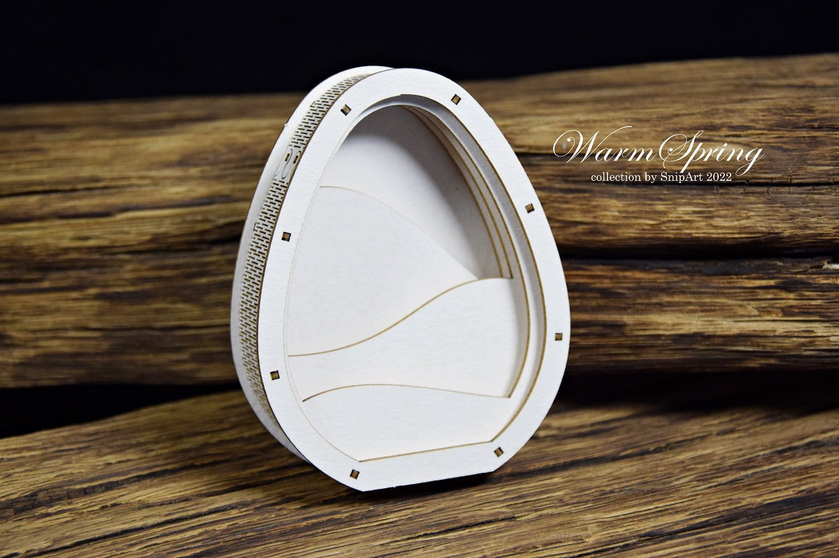 Snipart Warm Spring - Chipboard Egg with 3d Scene