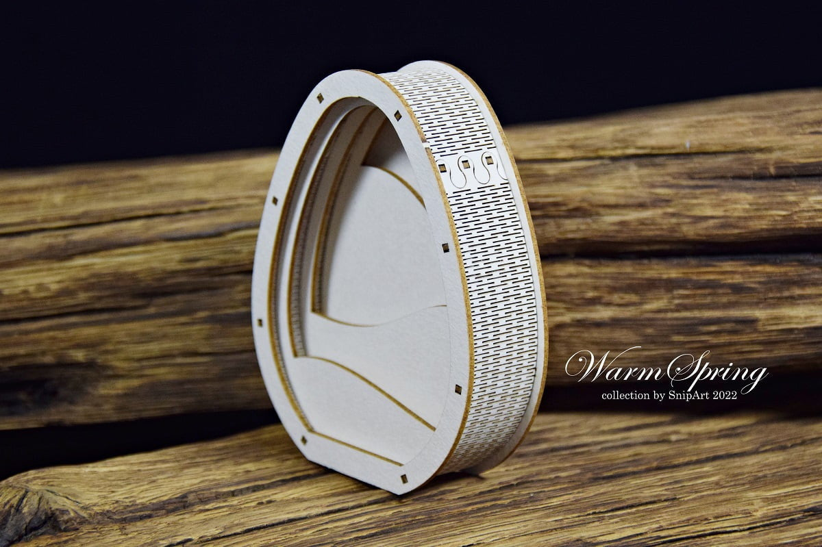 Snipart Warm Spring - Chipboard Egg with 3d Scene