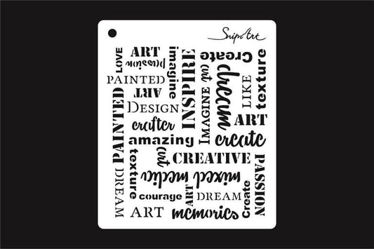 Snipart Stencil - Creative Words - 15 cm x 15 cm