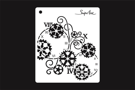 Snipart Industrial Factory - Cogs - stencil 15x15 cm