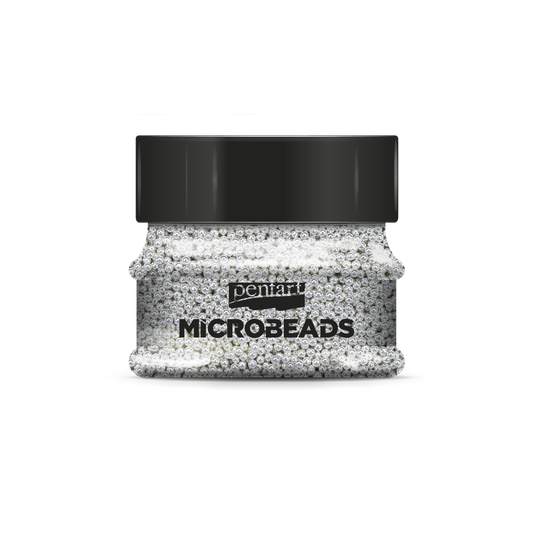 Glass microbeads 0,8-1 mm 40 g silver