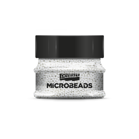 Glass micro beads 0,8-1 mm 40 g pearl white