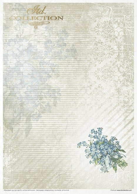 ITD Collection Rice Paper Pack Flower Post Forget me Not