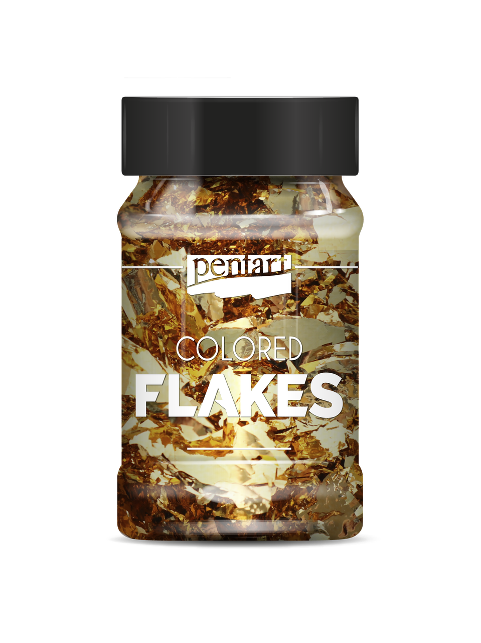 Colored foil flakes min. 1 g, baroque gold