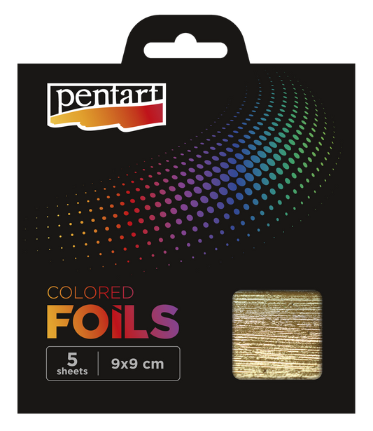 Colored foil sheets 14x14 cm 5 sheets/pack, baroque gold