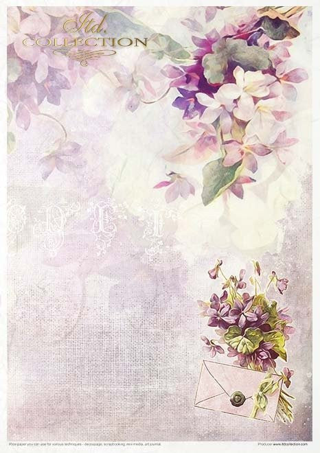 ITD Collection Rice Paper Pack Post Flower Post Violet