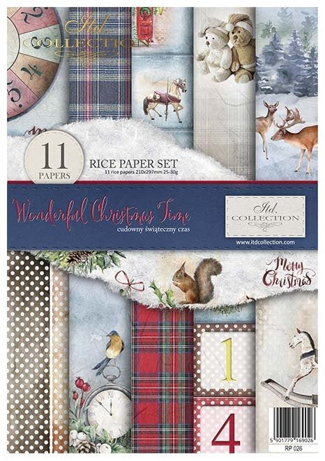 ITD Collection Rice Paper Pack of 11 Wonderful Christmas Time