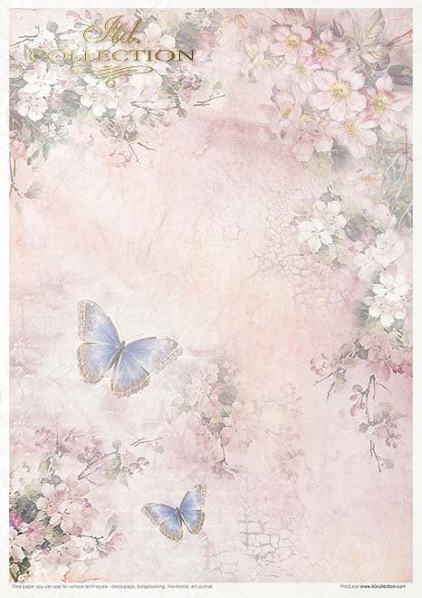 ITD Collection Rice Paper Pack of 11 A4 Rosy Summertime