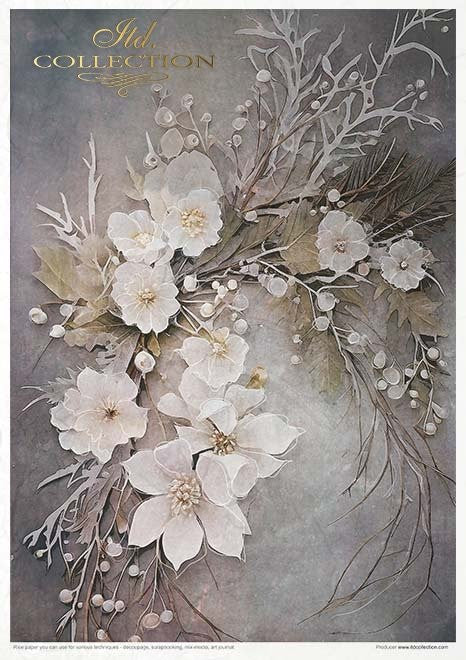 ITD Collection Rice Paper Pack Winter Bouquet